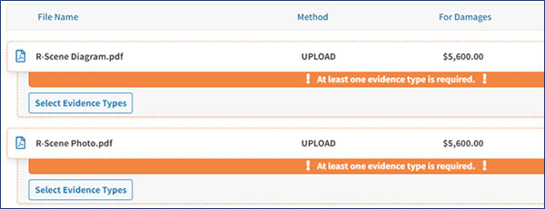 Screenshot of evidence